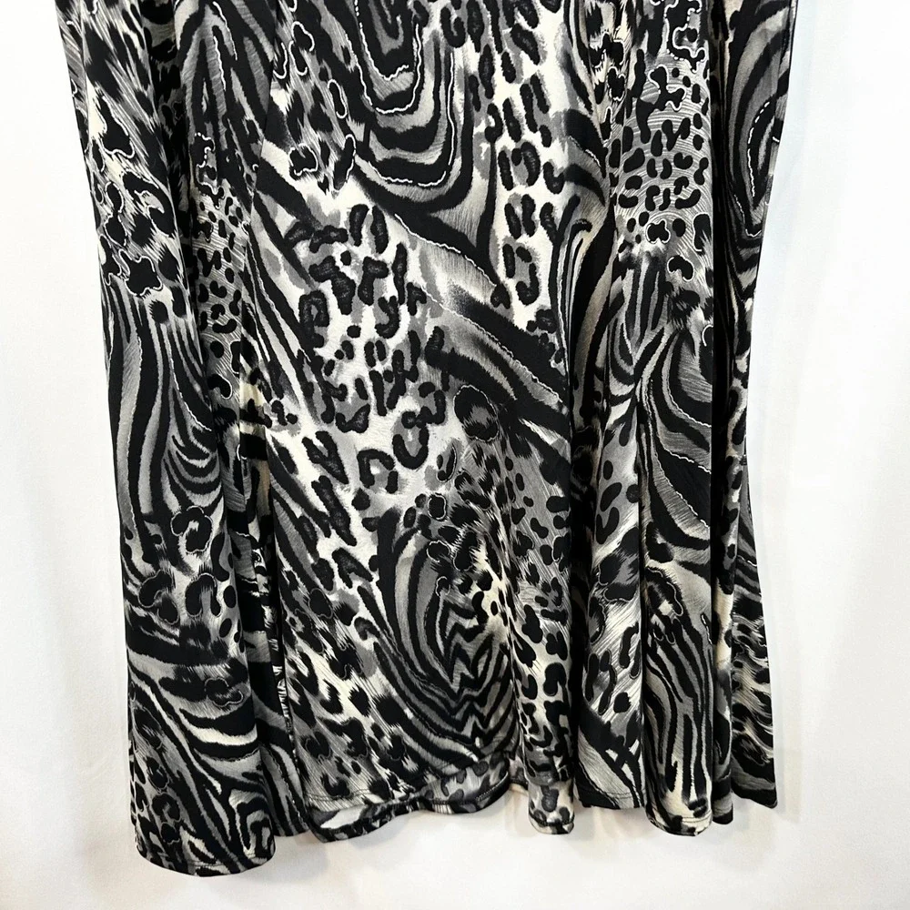 Simonton Says Large Midi Skirt Mixed Animal Black Whimsigoth Grunge 90s VTG 1367